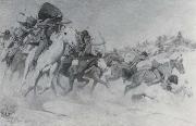 William Herbert Dunton The Custer Fight Spain oil painting artist